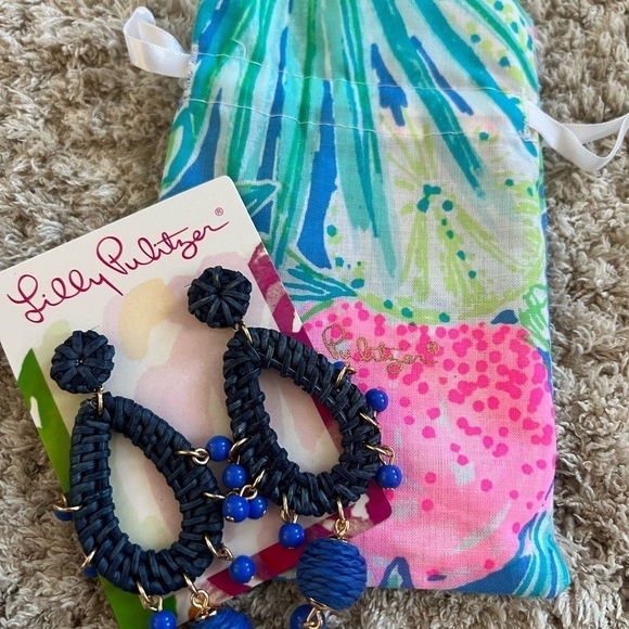 Lilly Pulitzer Raffia Earrings - NWT - Picture 4 of 6